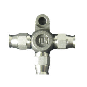 3-Way Hose Connector With Bracket, -3 Hose - Stainless