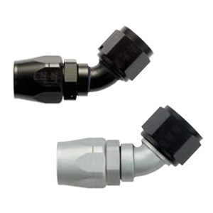 Double Swivel Triple Sealed Hose Ends Ti-Tech Black - 45⁰