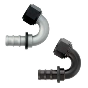 XRP Push-On Hose Ends Black Titech-150⁰