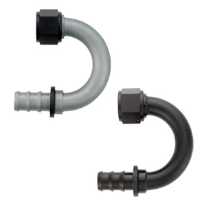 XRP Push-On Hose Ends Black Titech-180⁰