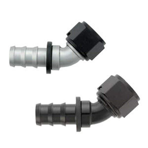 XRP Push-On Hose Ends Black Titech-45⁰