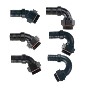 Full swivel bent tube to o-ring boss for use with hs-79 smooth bore ptfe hose